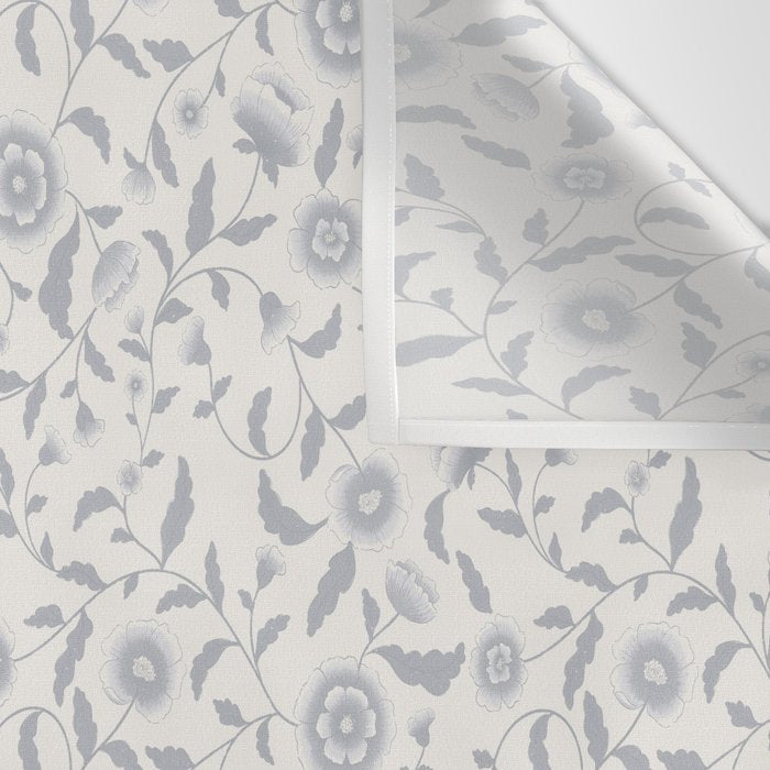 Vintage Trailing Floral - Blue and White Wall Tapestry Gallery Image 3