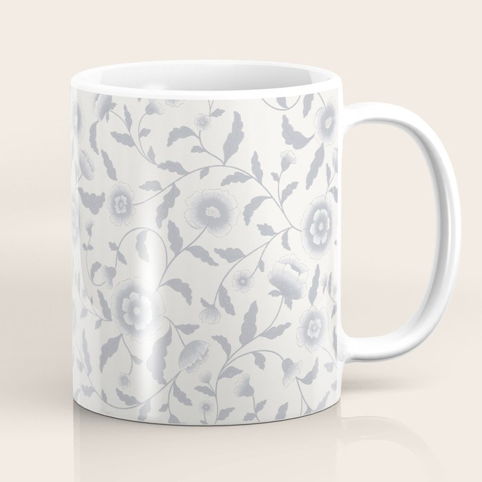 Vintage Trailing Floral - Blue and White Coffee Mug Gallery Image 1