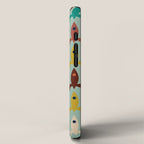 Retro Rockets - Midcentury Modern Atomic Age Aerospace Pattern in Teal, Orange, Mustard, and Celadon iPhone Case Gallery Image 2