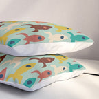 Retro Rockets - Midcentury Modern Atomic Age Aerospace Pattern in Teal, Orange, Mustard, and Celadon Pillow Sham Gallery Image 3