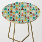 Retro Rockets - Midcentury Modern Atomic Age Aerospace Pattern in Teal, Orange, Mustard, and Celadon Side Table Gallery Image 2