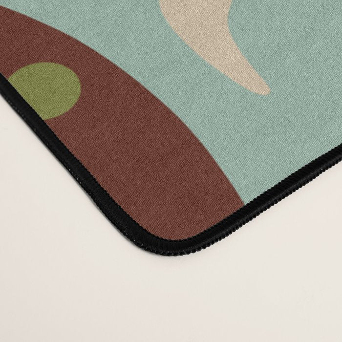 Retro Rockets - Midcentury Modern Atomic Age Aerospace Pattern in Teal, Orange, Mustard, and Celadon Desk Mat Gallery Image 4