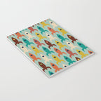 Retro Rockets - Midcentury Modern Atomic Age Aerospace Pattern in Teal, Orange, Mustard, and Celadon Notebook Gallery Image 3
