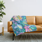 Beautiful Exotic Paisley Summer Floral Throw Blanket Gallery Image 1