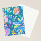 Beautiful Exotic Paisley Summer Floral Stationery Card Gallery Image 2