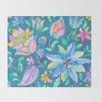 Beautiful Exotic Paisley Summer Floral Throw Blanket Gallery Image 2