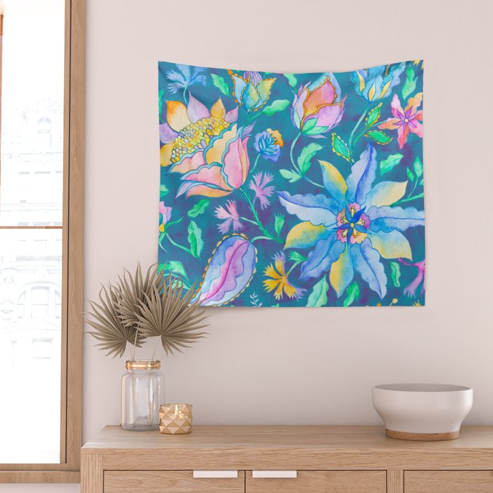 Beautiful Exotic Paisley Summer Floral Wall Tapestry Gallery Image 2