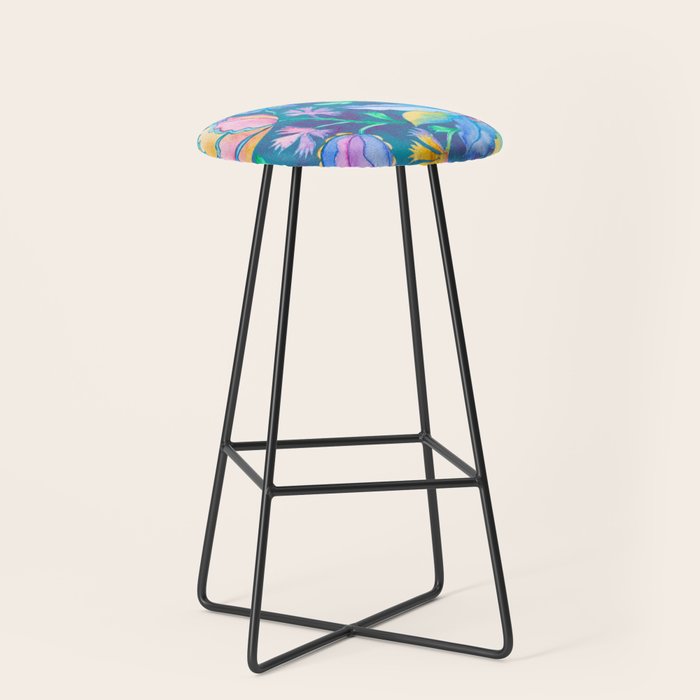 Beautiful Exotic Paisley Summer Floral Stool Gallery Image 1