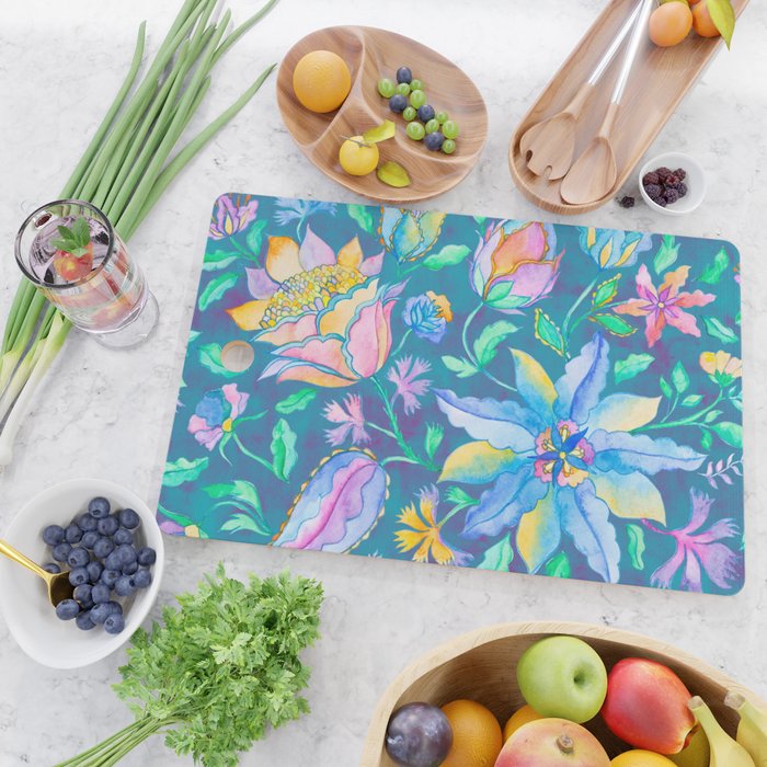 Beautiful Exotic Paisley Summer Floral Cutting Board Gallery Image 2