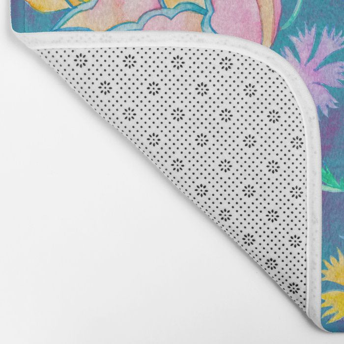 Beautiful Exotic Paisley Summer Floral Bath Mat Gallery Image 2