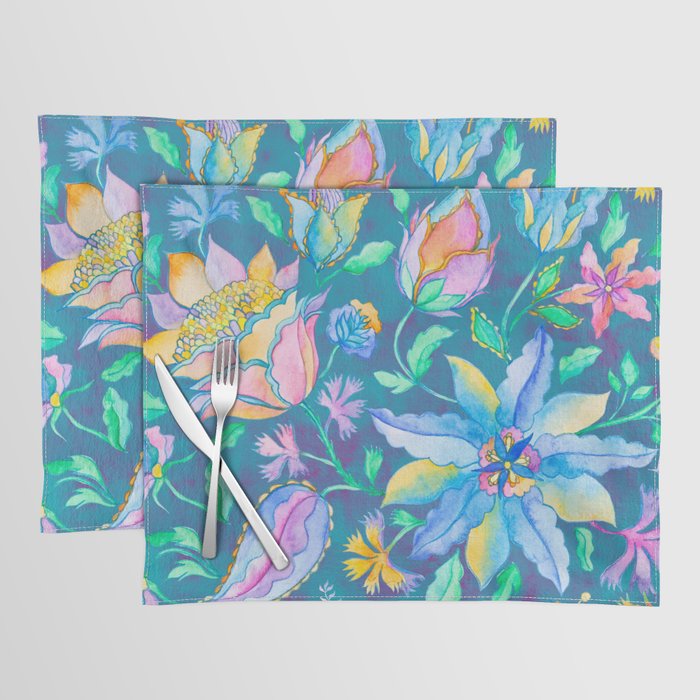 Beautiful Exotic Paisley Summer Floral Placemat Gallery Image 1