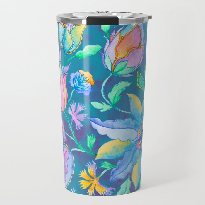Beautiful Exotic Paisley Summer Floral Travel Mug Gallery Image 1