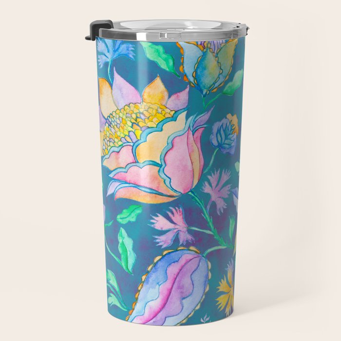 Beautiful Exotic Paisley Summer Floral Travel Mug Gallery Image 3