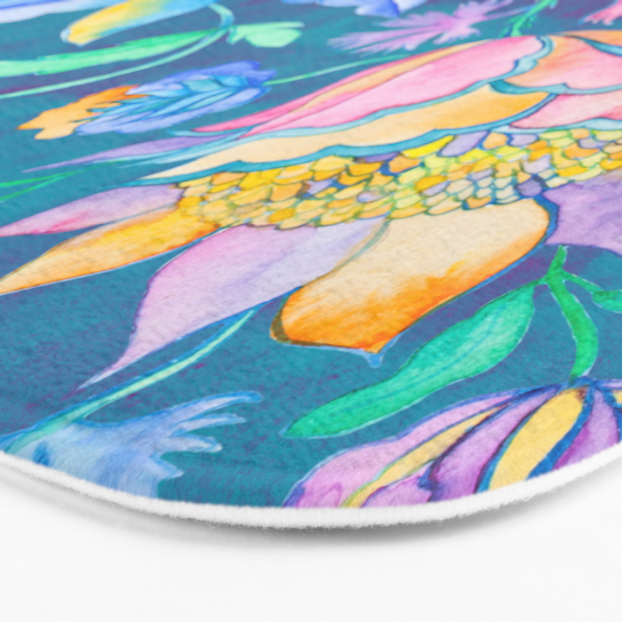 Beautiful Exotic Paisley Summer Floral Bath Mat Gallery Image 3