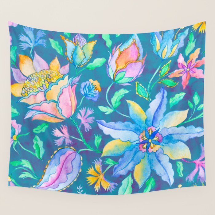Beautiful Exotic Paisley Summer Floral Wall Tapestry Gallery Image 1