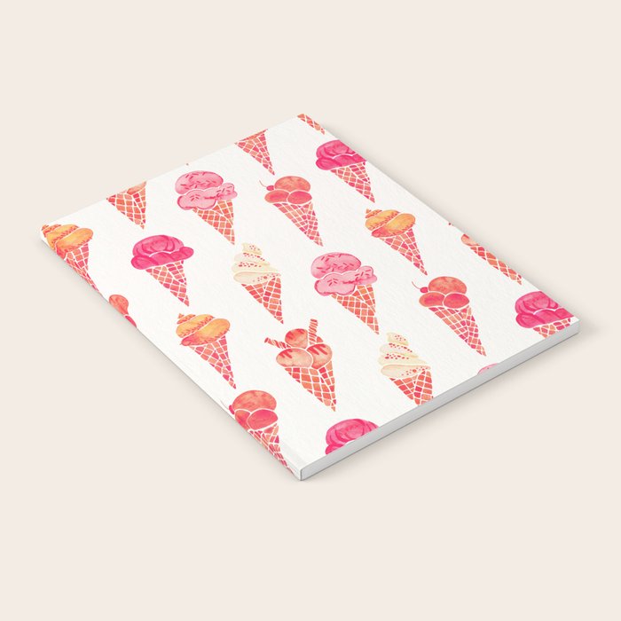 Ice Cream Cones - Pink & Peach Palette Notebook Gallery Image 1