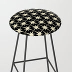 Midcentury Modern Atomic Age Starburst Pattern in Retro Cream and Black Stool Gallery Image 2