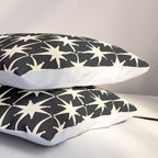Midcentury Modern Atomic Age Starburst Pattern in Retro Cream and Black Pillow Sham Gallery Image 3