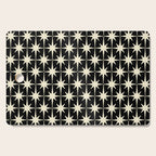 Midcentury Modern Atomic Age Starburst Pattern in Retro Cream and Black Cutting Board Gallery Image 1
