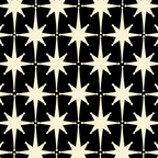 Midcentury Modern Atomic Age Starburst Pattern in Retro Cream and Black Coffee Mug Gallery Image 2