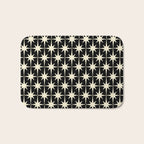 Midcentury Modern Atomic Age Starburst Pattern in Retro Cream and Black Bath Mat Gallery Image 1