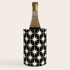 Midcentury Modern Atomic Age Starburst Pattern in Retro Cream and Black Wine Chiller Gallery Image 1