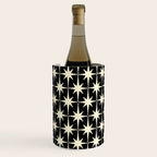 Midcentury Modern Atomic Age Starburst Pattern in Retro Cream and Black Wine Chiller Gallery Image 3