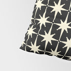 Midcentury Modern Atomic Age Starburst Pattern in Retro Cream and Black Pillow Sham Gallery Image 4