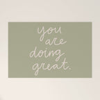 You Are Doing Great Sage Green Welcome Mat Gallery Image 1
