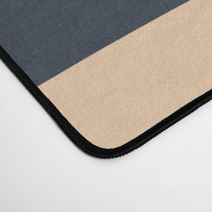 Palm Springs Retro Mid Century Modern Abstract Pattern Dark Blue, Green, and Beige Desk Mat Gallery Image 4