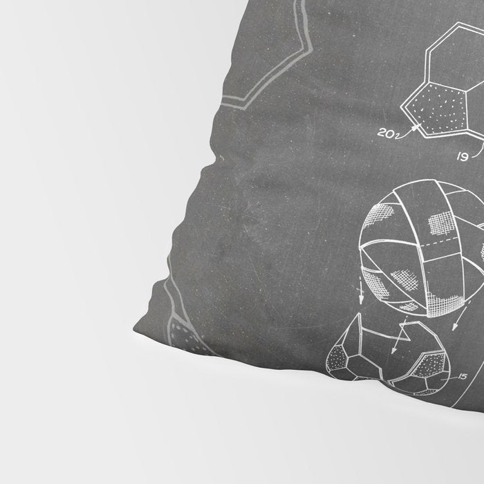 Soccer Ball Patent - Football Art - Black Chalkboard Pillow Sham Gallery Image 4