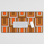 Retro 70s Brown and Orange Geometric Portes Pattern II Desk Mat Gallery Image 1