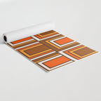 Retro 70s Brown and Orange Geometric Portes Pattern II Yoga Mat Gallery Image 2
