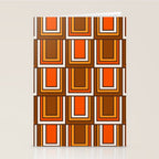 Retro 70s Brown and Orange Geometric Portes Pattern II Stationery Card Gallery Image 2