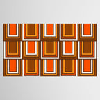 Retro 70s Brown and Orange Geometric Portes Pattern II Tablecloth Gallery Image 2