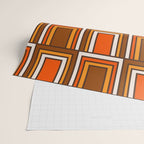 Retro 70s Brown and Orange Geometric Portes Pattern II Wrapping Paper Gallery Image 2