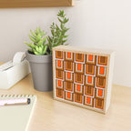 Retro 70s Brown and Orange Geometric Portes Pattern II Mini Art Print Gallery Image 2