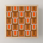 Retro 70s Brown and Orange Geometric Portes Pattern II Mini Art Print Gallery Image 1