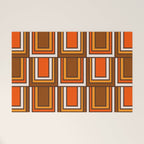 Retro 70s Brown and Orange Geometric Portes Pattern II Welcome Mat Gallery Image 1