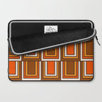 Retro 70s Brown and Orange Geometric Portes Pattern II Laptop Sleeve Gallery Image 2
