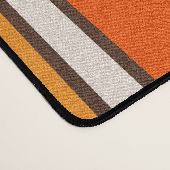 Retro 70s Brown and Orange Geometric Portes Pattern II Desk Mat Gallery Image 4
