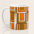 Retro 70s Brown and Orange Geometric Portes Pattern II Coffee Mug Gallery Image 3