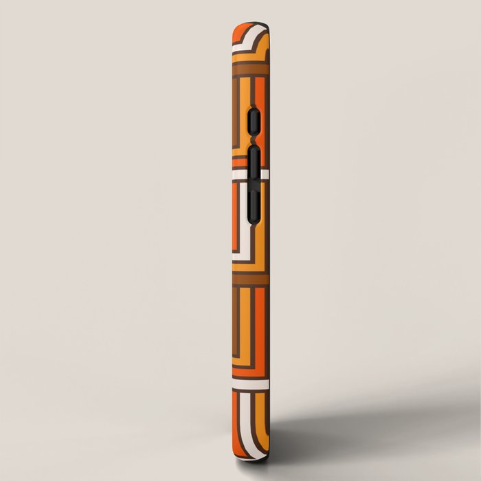 Retro 70s Brown and Orange Geometric Portes Pattern II iPhone Case Gallery Image 2