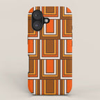 Retro 70s Brown and Orange Geometric Portes Pattern II iPhone Case Gallery Image 1