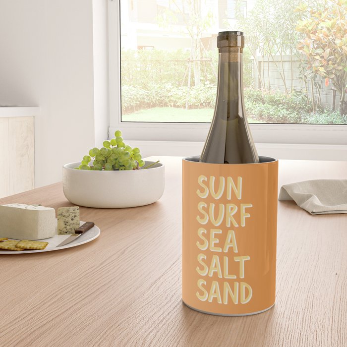 Sun Surf Sea Salt Sand Hand Lettering Wine Chiller Gallery Image 4