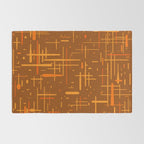 Mid-Century Modern Kinetikos Pattern in Retro 70s Brown Orange Rug Gallery Image 2