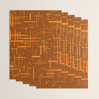 Mid-Century Modern Kinetikos Pattern in Retro 70s Brown Orange Wrapping Paper Gallery Image 3