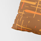 Mid-Century Modern Kinetikos Pattern in Retro 70s Brown Orange Pillow Sham Gallery Image 4