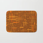 Mid-Century Modern Kinetikos Pattern in Retro 70s Brown Orange Bath Mat Gallery Image 1