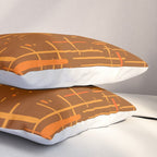 Mid-Century Modern Kinetikos Pattern in Retro 70s Brown Orange Pillow Sham Gallery Image 3